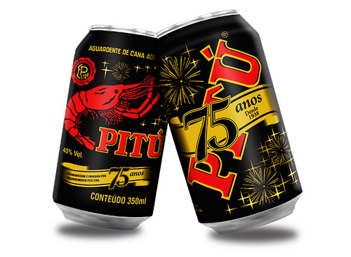 AGUARDENTE DE CANA ADOÇADA PITÚ LATA 350ML